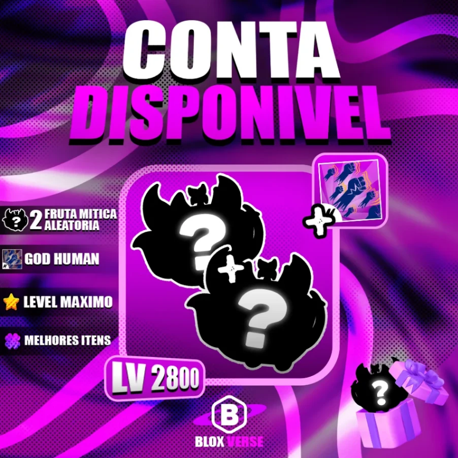 『 🎲 』 2 FRUTAS MÍTICAS ALEATÓRIAS + 90% GODHUMAN + 90% LEVEL MÁX
